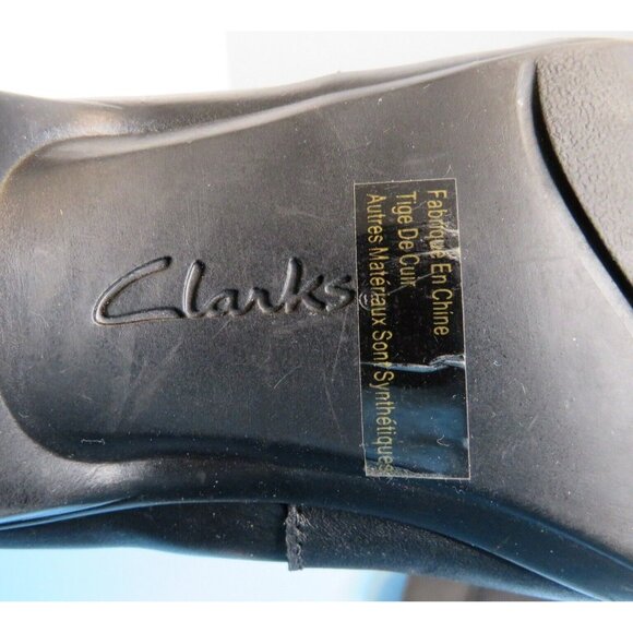 VTG Clarks Women’s Heeled Slip On Shoes Black Size 10M - Picture 4 of 5